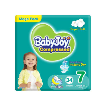BabyJoy Compressed Size 7 (18kg+) Junior XXXL - 34 Diapers