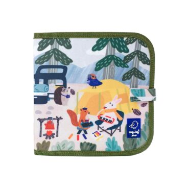 Jaq Jaq Bird Friends Erasable Book with 4 Butterstix Chalk - 8 Pages, Camping