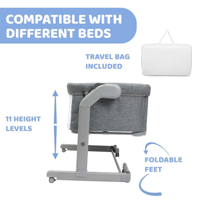 Chicco Next2Me Magic Evo Crib (0m+) Max 9kg - Dark Gray
