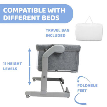 Chicco Next2Me Magic Evo Crib (0m+) Max 9kg - Dark Gray