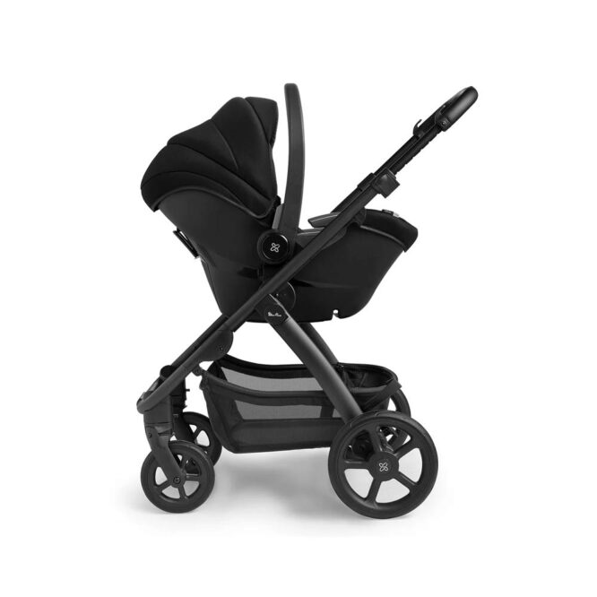 Silver Cross Tide Stroller with Chasis, Carrycot, Dream Car Seat with Adapters - Space