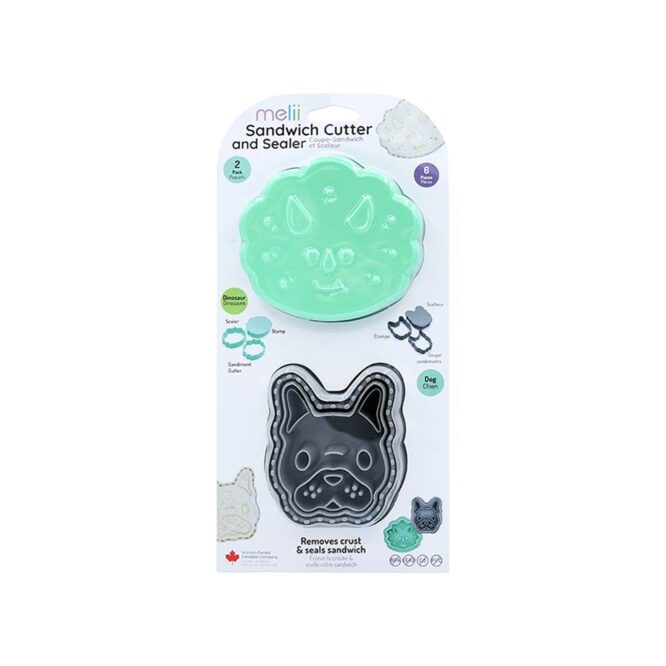 Melii 3-In-1 Sandwich Cutters - Dinosaur & Bulldog