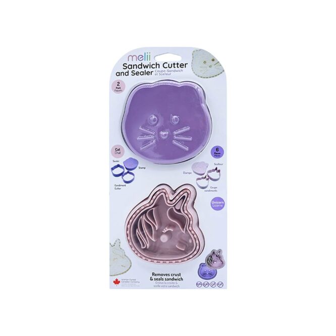 Melii 3-In-1 Sandwich Cutters - Unicorn & Cat