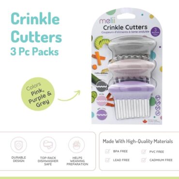 Melii Crinkle Cutters Set - Pink, Purple & Gray