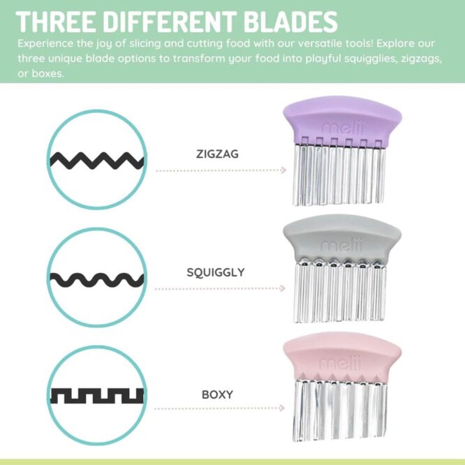 Melii Crinkle Cutters Set - Pink, Purple & Gray