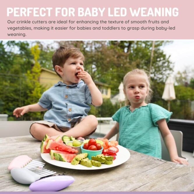 Melii Crinkle Cutters Set - Pink, Purple & Gray