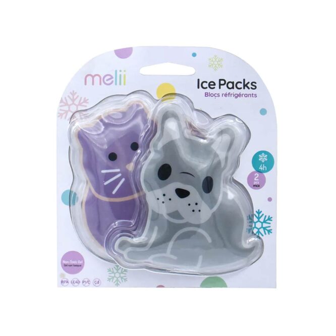 Melii Gel Ice Packs - Bulldog & Cat