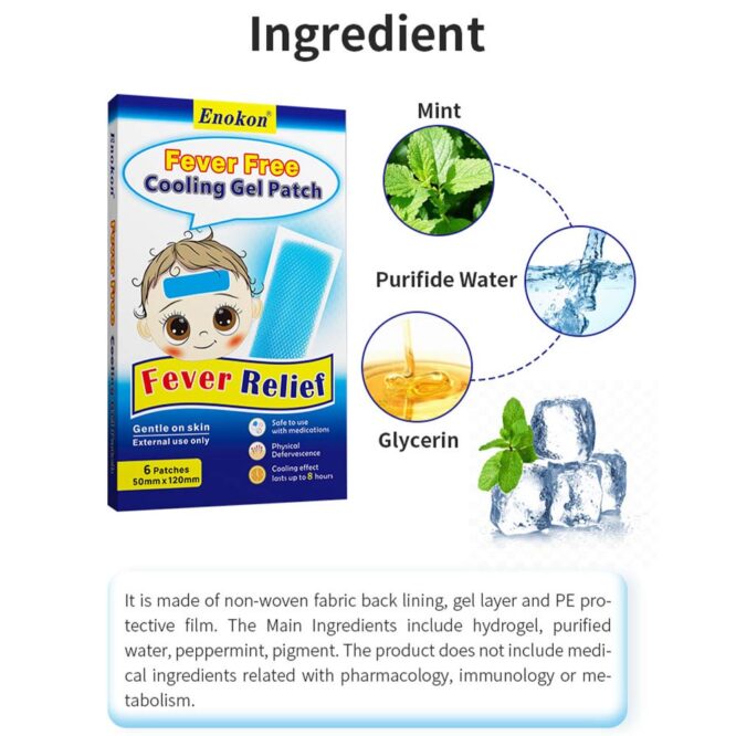 Enokon Baby Cooling Gel Fever Relief Patch - 6 Patches