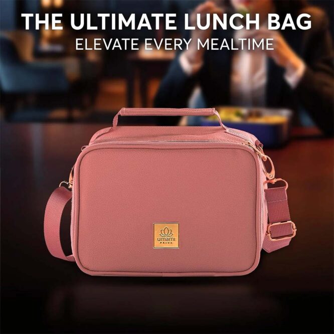 Umami Prive Insulated Leather Lunch Bag - Wild Rose