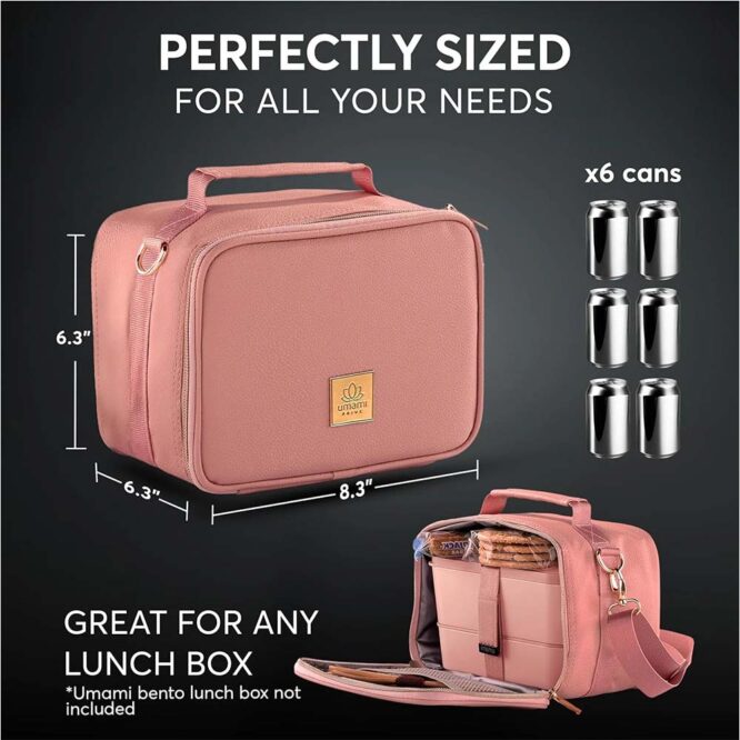 Umami Prive Insulated Leather Lunch Bag - Wild Rose