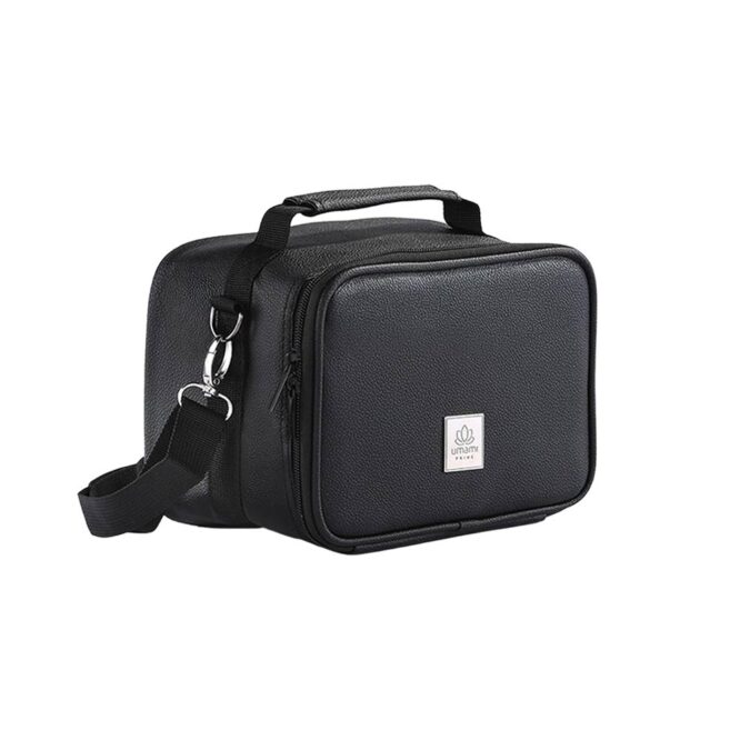 Umami Prive Insulated Leather Lunch Bag - Deep Black