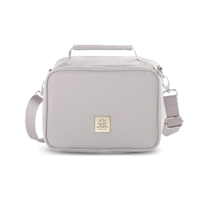 Umami Prive Insulated Leather Lunch Bag - Cool Gray