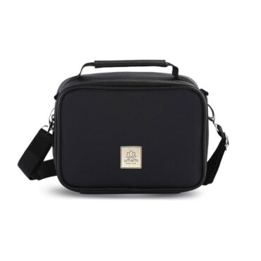 Umami Prive Insulated Leather Lunch Bag - Deep Black