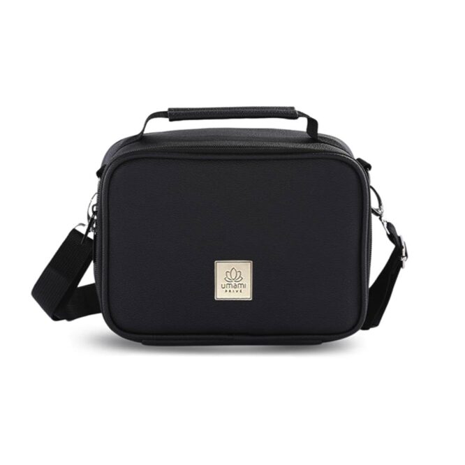 Umami Prive Insulated Leather Lunch Bag - Deep Black