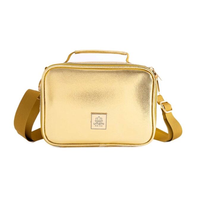 Umami Prive Insulated Leather Lunch Bag - Gold