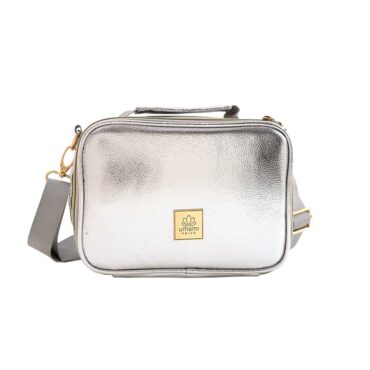 Umami Prive Insulated Leather Lunch Bag - Silver