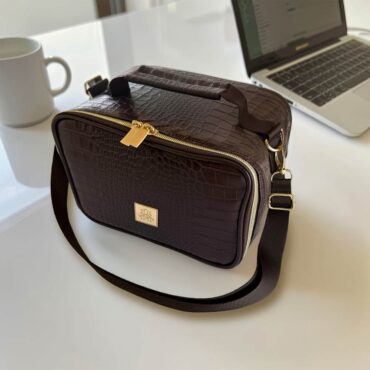 Umami Prive Insulated Leather Lunch Bag - Brown