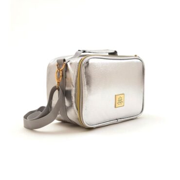 Umami Prive Insulated Leather Lunch Bag - Silver