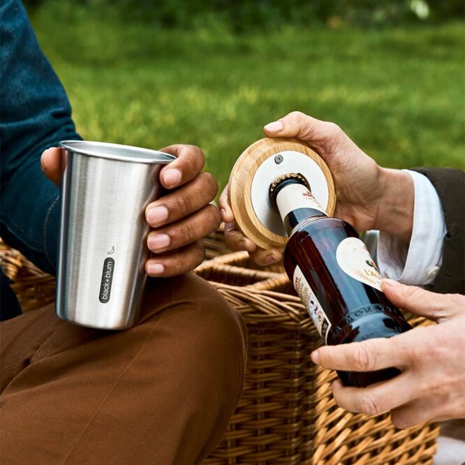 Black+Blum Stainless Steel Picnic Cup Set with Lid - 4 Pcs