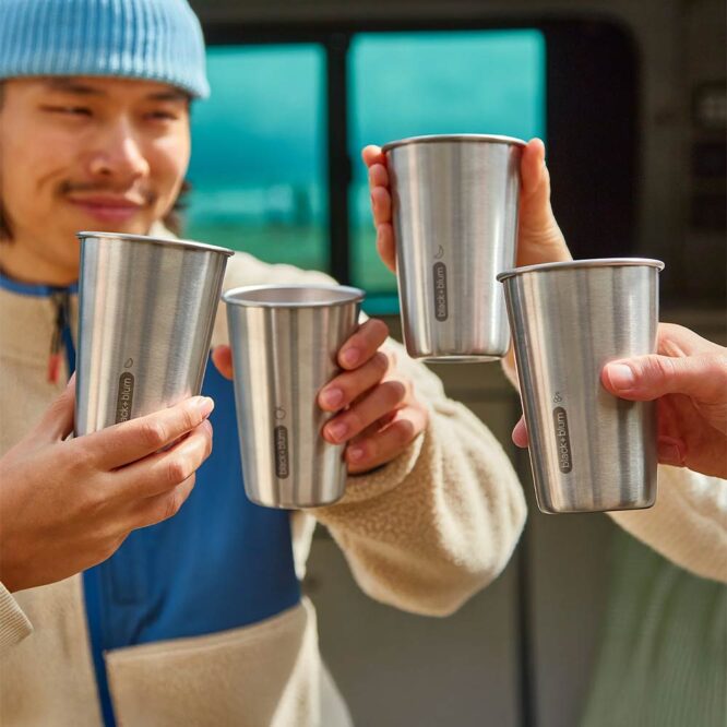 Black+Blum Stainless Steel Picnic Cup Set with Lid - 4 Pcs