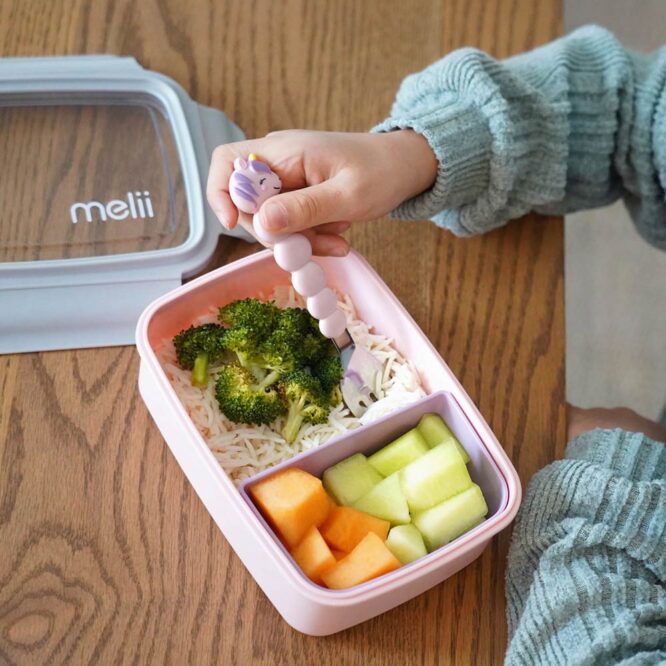 Melii Bento Box with Removable Divider - Pink