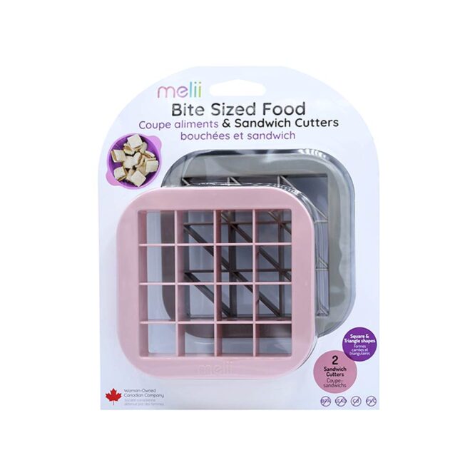 Melii Bite Size Food & Sandwich Cutter - Pink & Gray
