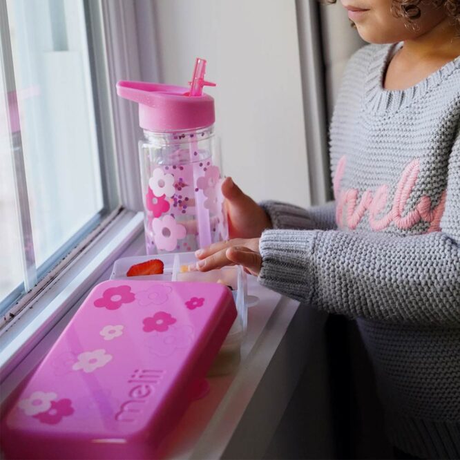 Melii Snackle Mini Lunch Box - Pink Flower