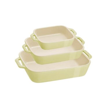 Staub Ceramic Oven Dish Set - 3 Pcs, Light Green