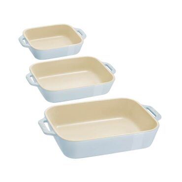 Staub Ceramic Oven Dish Set - 3 Pcs, Light Blue