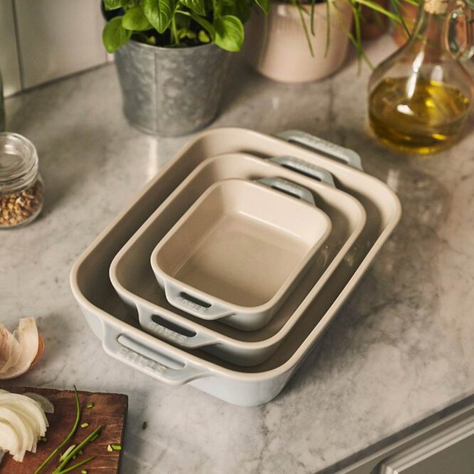 Staub Ceramic Oven Dish Set - 3 Pcs, Light Blue