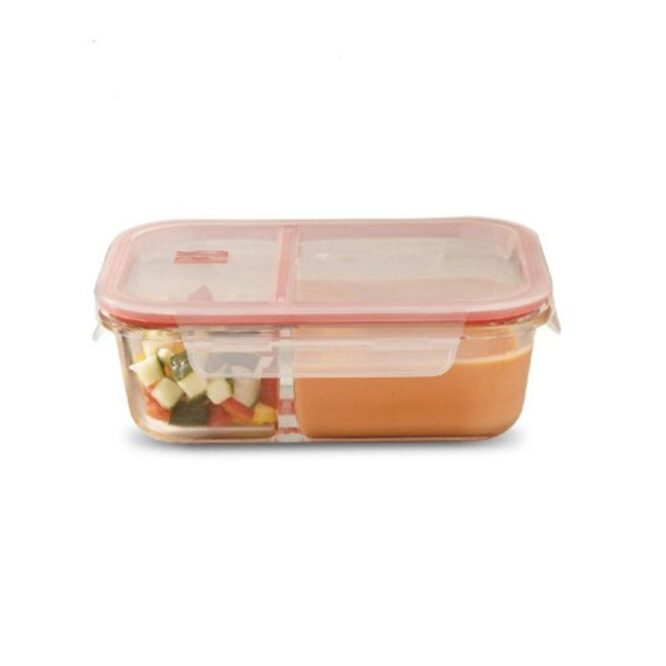 Iris Glass Lunch Box with Divider 950ml