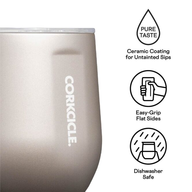 Corkcicle Stemless Cup 355ml - Latte/Oat Milk