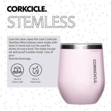 Corkcicle Stemless Cup 355ml - Powder Puff