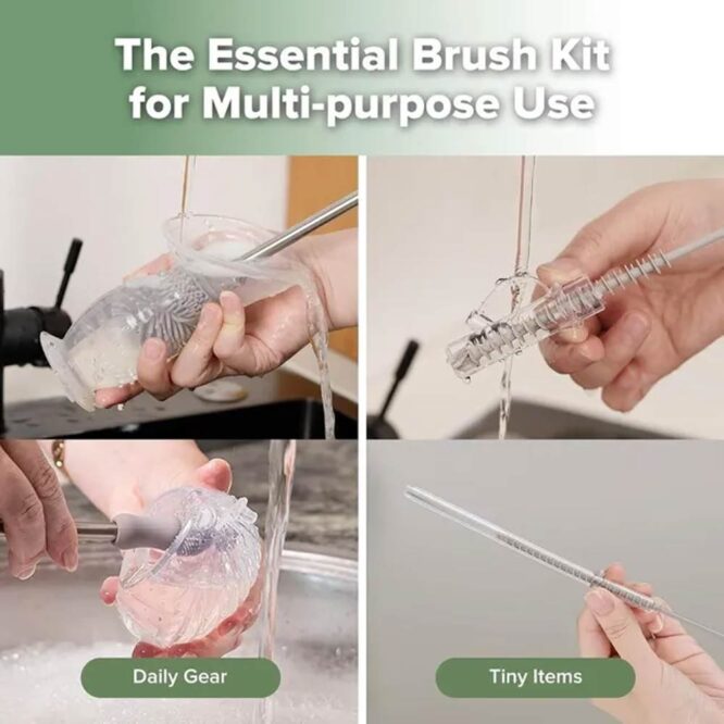 Haakaa Silicone Cleaning Brush Kit - Suva Grey