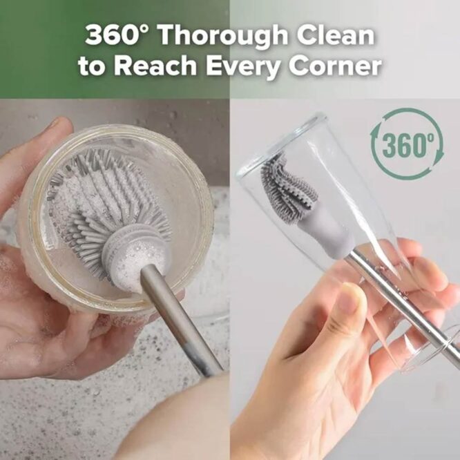 Haakaa Silicone Cleaning Brush Kit - Suva Grey