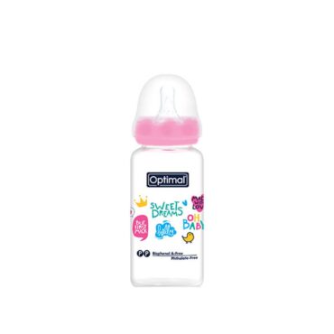 Optimal Glass Feeding Bottle (0m+) 160ml - Pink | Sweet Dreams