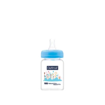 Optimal Glass Feeding Bottle (0m+) 60ml - Blue