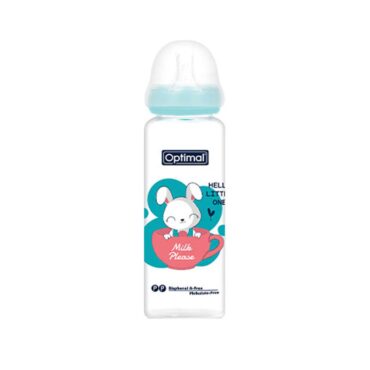 Optimal Glass Feeding Bottle (6m+) 240ml - Blue | Milk Please