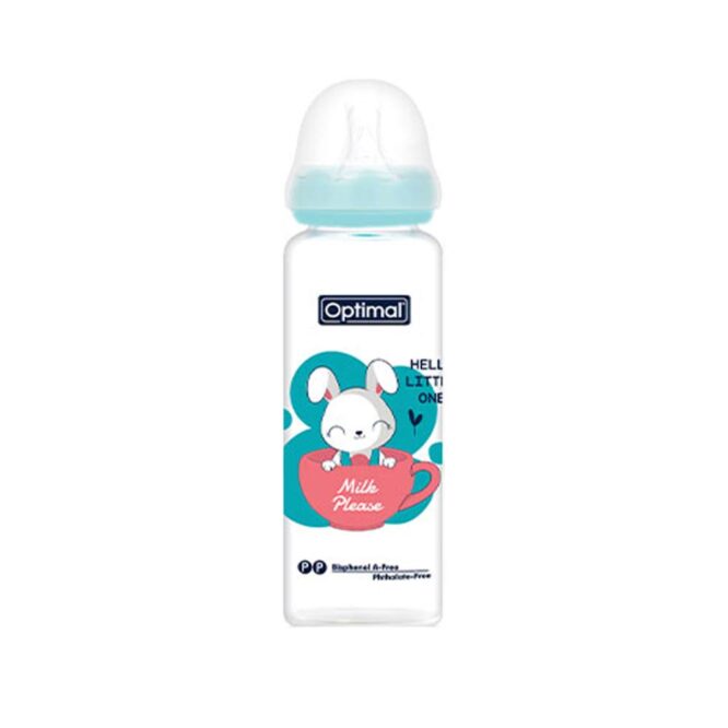 Optimal Glass Feeding Bottle (6m+) 240ml - Blue | Milk Please