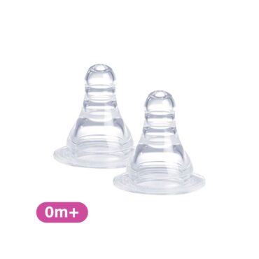 Optimal Slim Neck Silicone Nipple | Anti-Colic System (0m+) 2 Pcs