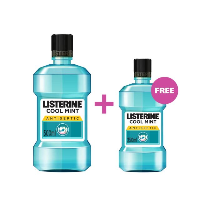 Listerine Cool Mint Antiseptic 500ml + 250ml FREE