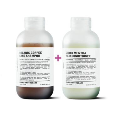 Klarif Organic Coffee Cane Shampoo 250ml + Cedar Mentha Hair Conditioner 250ml   *Combo Offer!