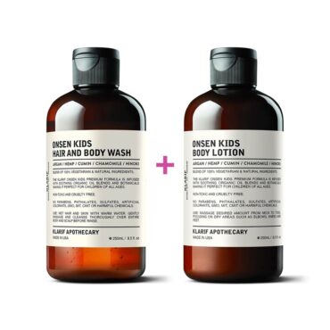 Klarif Onsen Kids Hair and Body Wash 250ml + Onsen Kids Body Lotion 250ml   *Combo Offer!