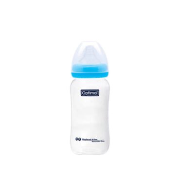 Optimal Anti-Colic Wide Plastic Feeding Bottle (6m+) 300ml - Blue