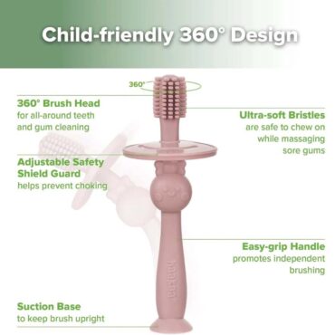 Haakaa 360° Silicone Toothbrush - Blush