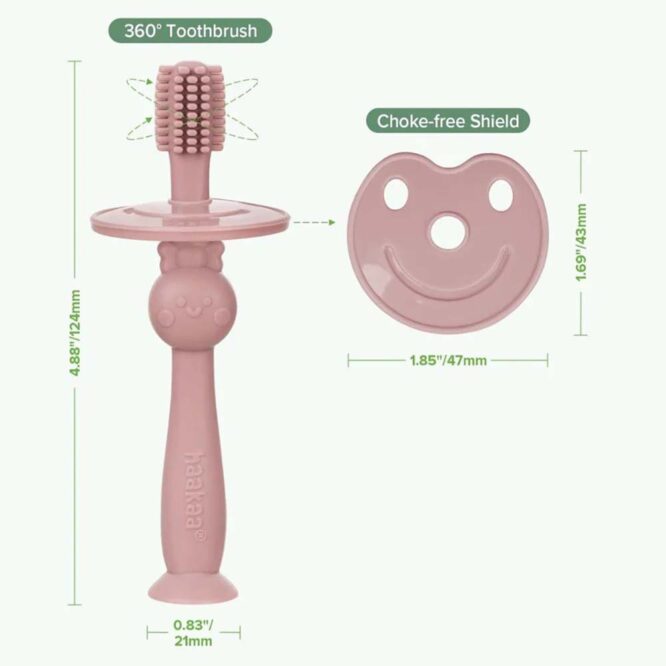 Haakaa 360° Silicone Toothbrush - Blush