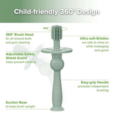 Haakaa 360° Silicone Toothbrush - Pea Green