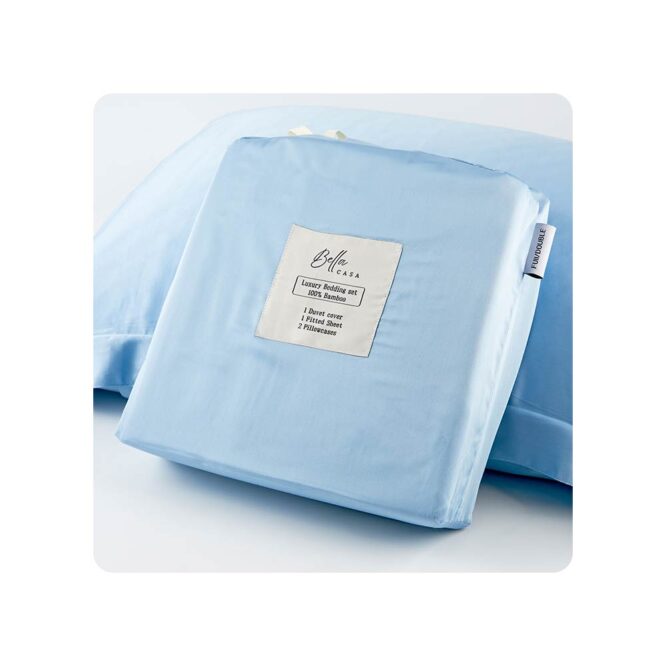 Bella Casa Luxury Bedding Set (Bamboo) Light Blue