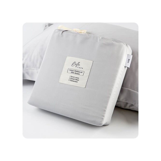 Bella Casa Luxury Bedding Set (Bamboo) Light Gray