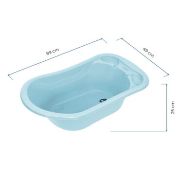 Babyjem Large Baby Bathtub with Drain Plug - Turquoise